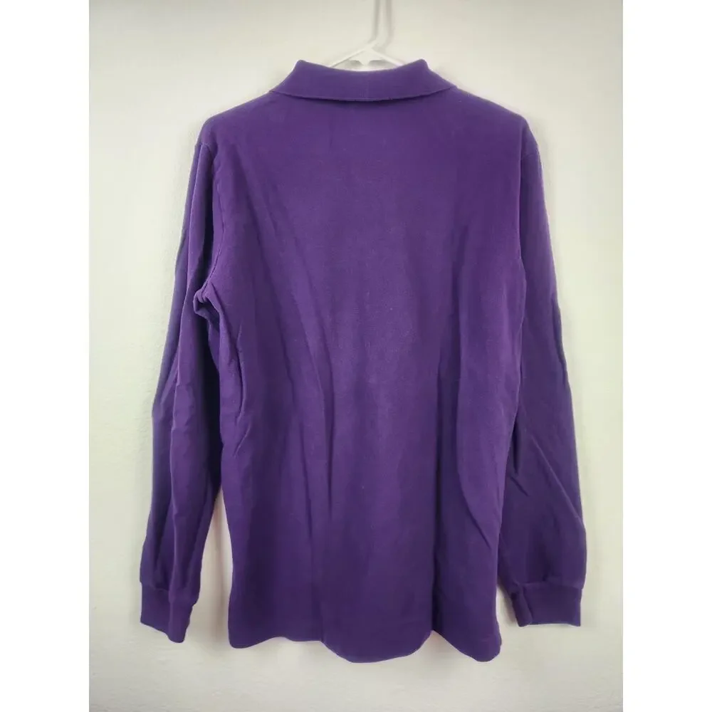 Vintage Polo by Ralph Lauren Purple Polo Shirt Long Sleeve Men Size Medium